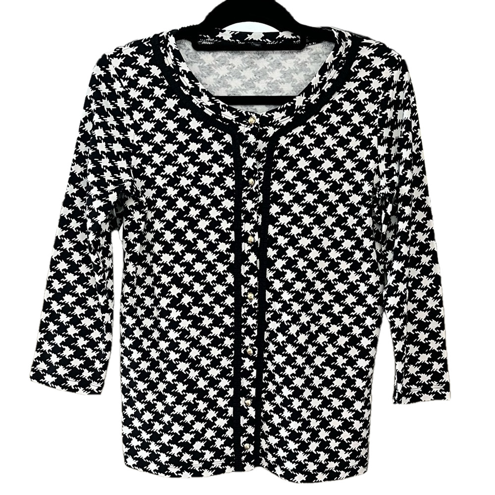 Rafaella black and white print cardigan